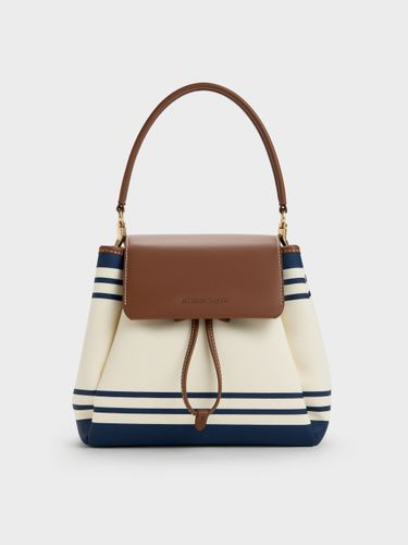 CHARLES & KEITH - Hanya Canvas Striped Top-Handle Backpack - Charles & Keith - Modalova