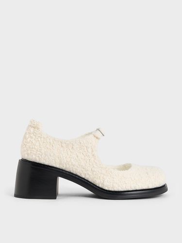 Charles & Keith - Rooney Furry Buckled Block-Heel Mary Janes - Charles & Keith - Modalova