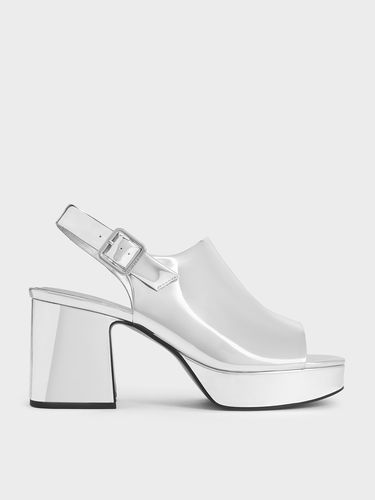 Charles & Keith - Metallic Peep-Toe Platform Sandals - Charles & Keith - Modalova