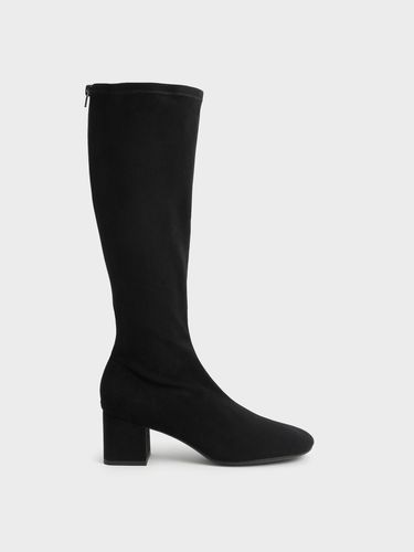 Charles & Keith - Textured Block Heel Knee Boots - Charles & Keith - Modalova