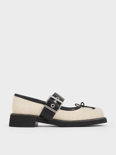 Charles & Keith - Linen Bow Buckled Mary Janes - Charles & Keith - Modalova