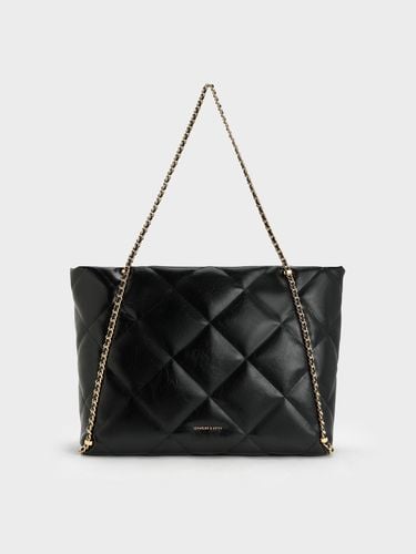 Charles & Keith - Apfra Quilted Chain-Embellished Tote Bag - Charles & Keith - Modalova