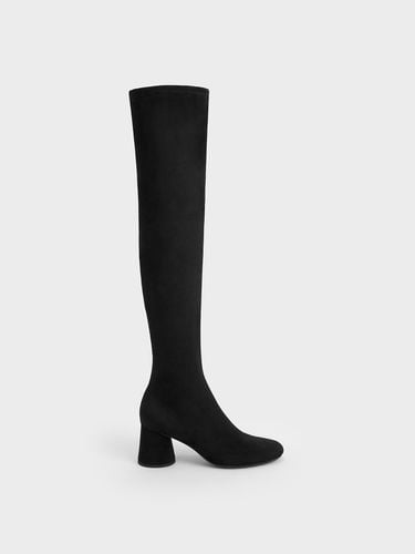 Charles & Keith - Textured Cylindrical Heel Thigh-High Boots - Charles & Keith - Modalova