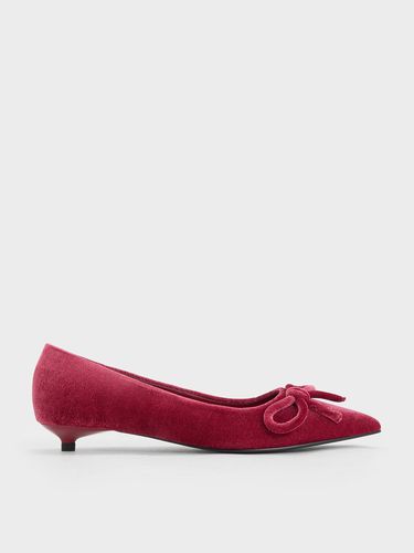 Charles & Keith - Velvet Bow Pointed-Toe Flats - Charles & Keith - Modalova