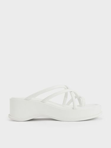 Charles & Keith - Strappy Tubular Wedge Sandals - Charles & Keith - Modalova