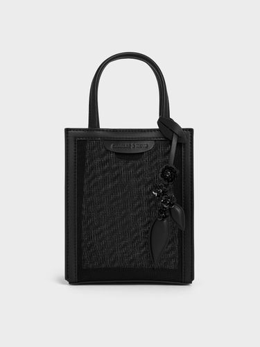 Charles & Keith - Mesh Sequin-Flower Elongated Tote Bag - Charles & Keith - Modalova