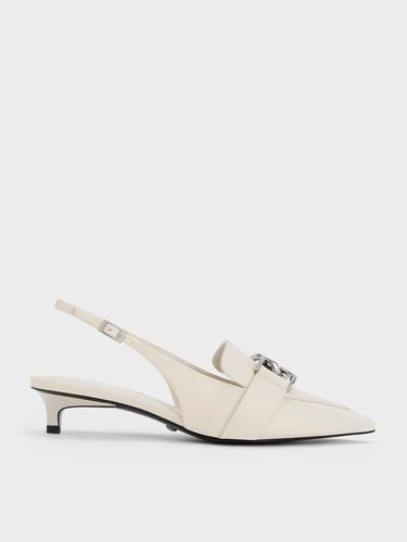 Charles & Keith - Gabine Leather Interlocking-Accent Slingback Pumps - Charles & Keith - Modalova