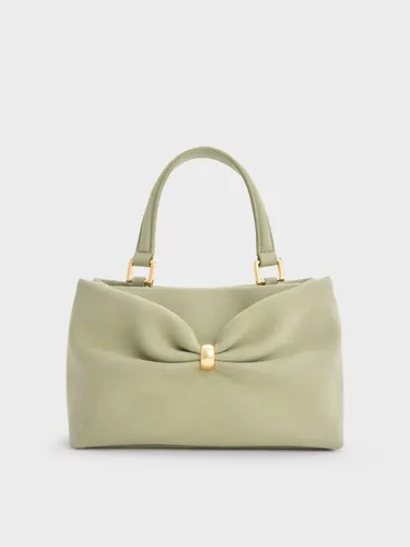 Halsey Ruched Top Handle Bag - Charles & Keith - Modalova