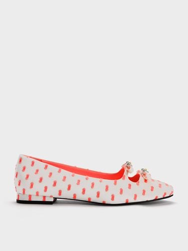 Charles & Keith - Floral Beaded Printed Bow Ballerinas - Charles & Keith - Modalova