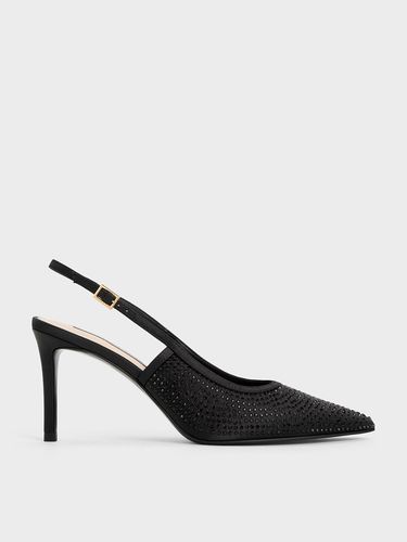 Charles & Keith - Satin Crystal-Embellished Slingback Pumps - Charles & Keith - Modalova