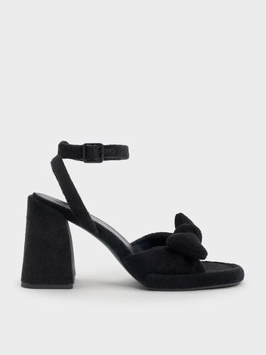 Charles & Keith - Loey Textured Bow Ankle-Strap Sandals - Charles & Keith - Modalova