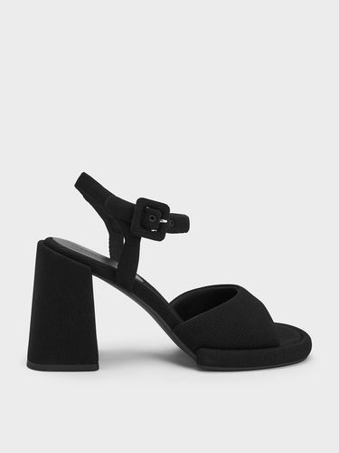 Charles & Keith - Sinead Woven Trapeze Heel Buckled Sandals - Charles & Keith - Modalova