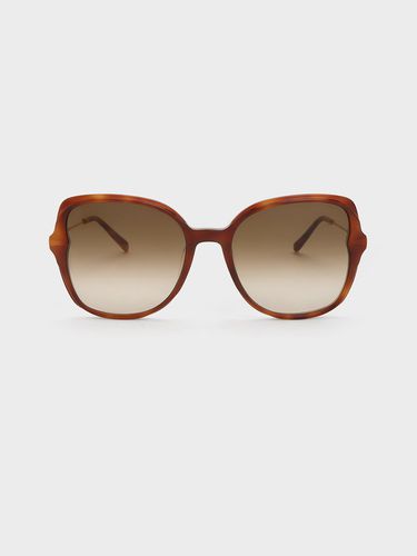 Charles & Keith - Oversized Tortoiseshell Recycled Acetate Butterfly Sunglasses - Charles & Keith - Modalova