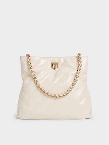 Charles & Keith - Fawn Panelled Chain-Handle Shoulder Bag - Charles & Keith - Modalova