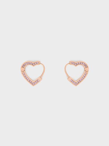 Charles & Keith - Malorie Crystal Heart Hoop Earrings - Charles & Keith - Modalova