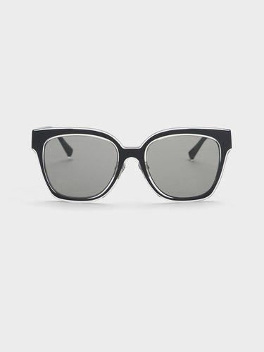 Charles & Keith - Oversized Square Metallic Accent Sunglasses - Charles & Keith - Modalova