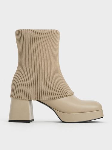 Charles & Keith - Evie Knitted-Sock Ankle Boots - Charles & Keith - Modalova