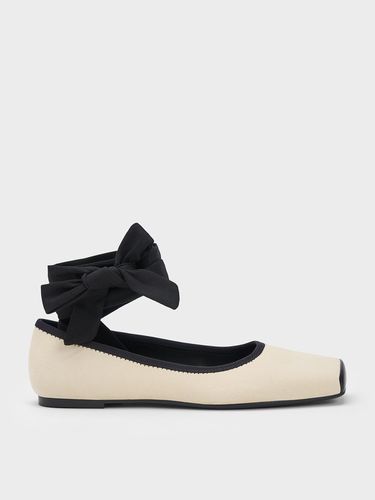 Charles & Keith - Tie-Around Canvas Ballerina Flats - Charles & Keith - Modalova