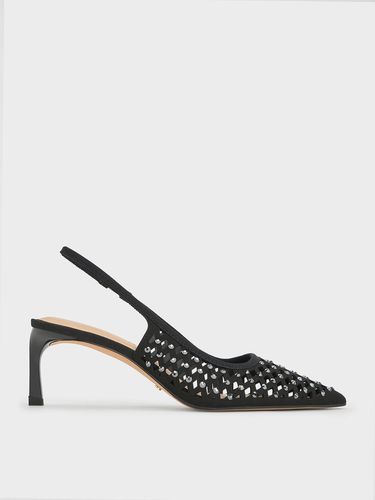 Charles & Keith - Studded Cut-Out Kitten-Heel Slingback Pumps - Charles & Keith - Modalova