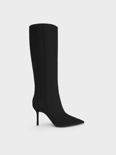 Charles & Keith - Faux Suede Pointed-Toe Stiletto-Heel Knee-High Boots - Charles & Keith - Modalova