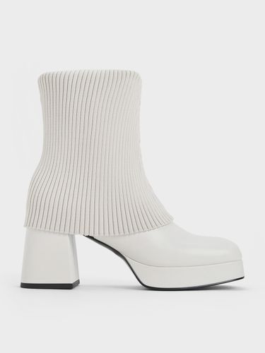 Charles & Keith - Evie Knitted-Sock Ankle Boots - Charles & Keith - Modalova