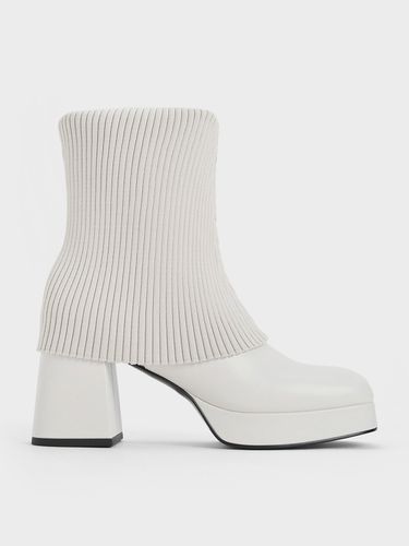 Charles & Keith - Evie Knitted-Sock Ankle Boots - Charles & Keith - Modalova