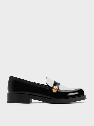 Charles & Keith - Hettie Two-Tone Metallic-Buckle Strap Loafers - Charles & Keith - Modalova