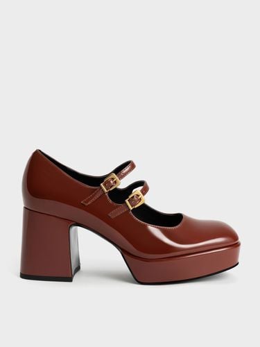 Charles & Keith - Jaylin Patent Block Heel Mary Janes - Charles & Keith - Modalova