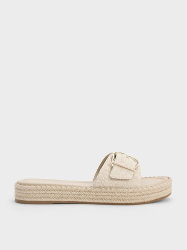 Charles & Keith - Linen Buckled Espadrille Flat Sandals - Charles & Keith - Modalova