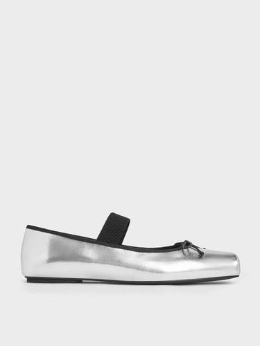 Charles & Keith - Metallic Square-Toe Mary Jane Ballet Flats - Charles & Keith - Modalova