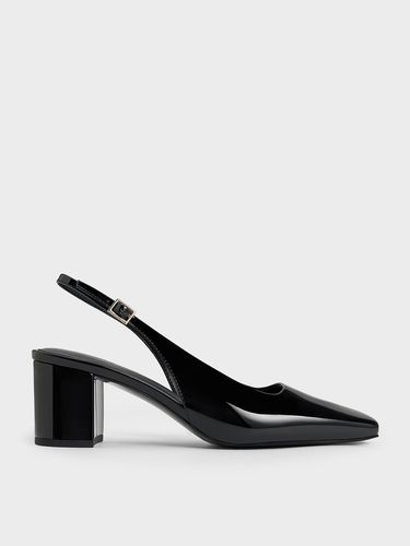 Charles & Keith - Patent Square-Toe Slingback Pumps - Charles & Keith - Modalova