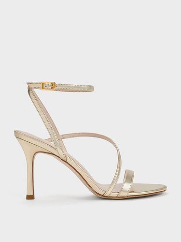 Charles & Keith - Metallic Asymmetric Strappy Heeled Sandals - Charles & Keith - Modalova