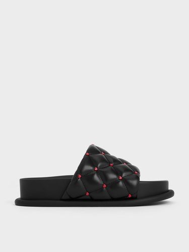 Charles & Keith - Dahlia Padded Quilted Heart-Print Sandals - Charles & Keith - Modalova