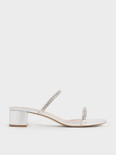 Charles & Keith - Ambrosia Metallic Gem-Embellished Mules - Charles & Keith - Modalova