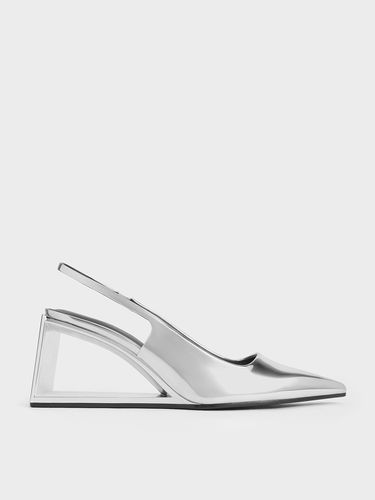 Charles & Keith - Xeli Metallic Triangle-Heel Slingback Pumps - Charles & Keith - Modalova