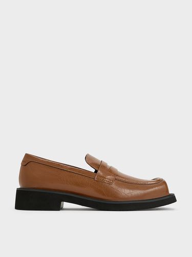 Charles & Keith - Monique Crinkle-Effect Square-Toe Loafers - Charles & Keith - Modalova