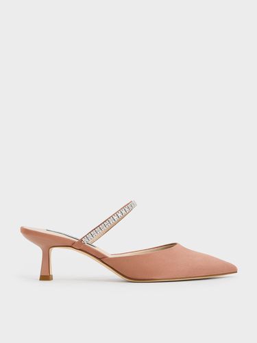 Charles & Keith - Ambrosia Textured Gem-Embellished Pointed-Toe Mules - Charles & Keith - Modalova