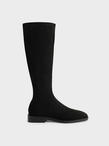 Charles & Keith - Textured Knee High Flat Boots - Charles & Keith - Modalova