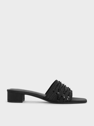 Charles & Keith - Mesh Sequinned Block-Heel Mules - Charles & Keith - Modalova