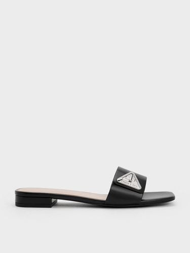 Charles & Keith - Trice Metallic Accent Slide Sandals - Charles & Keith - Modalova