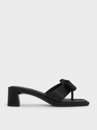 Charles & Keith - Satin Bow Heeled Thong Sandals - Charles & Keith - Modalova