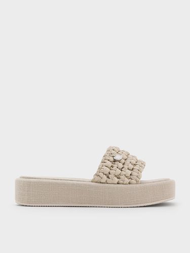 Charles & Keith - Raffia Woven Flatform Sandals - Charles & Keith - Modalova