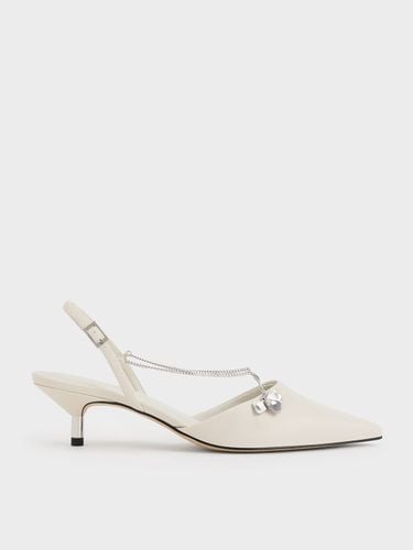 Charles & Keith - Flower-Accent Chain-Link Kitten-Heel Pumps - Charles & Keith - Modalova