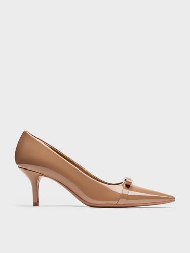 Charles & Keith - Dorian Patent Bow Pointed-Toe Stiletto-Heel Pumps - Charles & Keith - Modalova