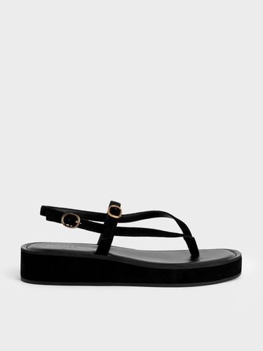 Charles & Keith - Textured Strappy Flatform Thong Sandals - Charles & Keith - Modalova