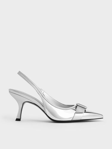 Charles & Keith - Metallic Buckled Pointed-Toe Slingback Pumps - Charles & Keith - Modalova