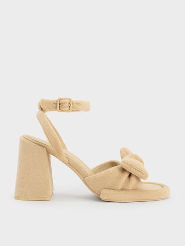 Charles & Keith - Loey Textured Bow Ankle-Strap Sandals - Charles & Keith - Modalova