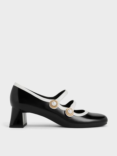 Charles & Keith - Pearl-Buckle Two-Tone Mary Jane Pumps - Charles & Keith - Modalova