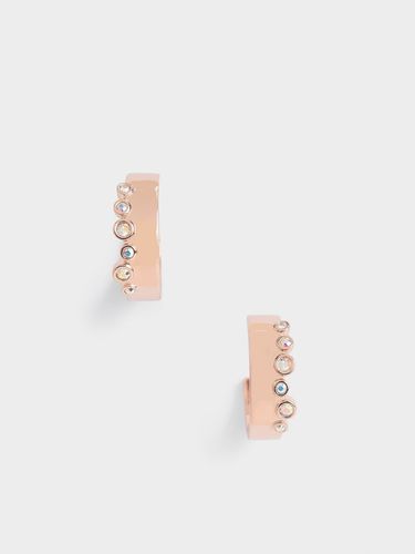 Charles & Keith - Swarovski® Crystal Studded Hoop Earrings - Charles & Keith - Modalova