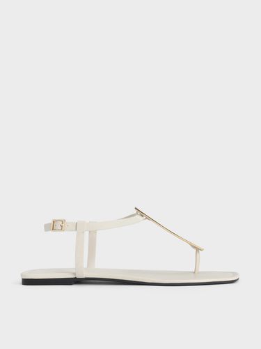 Charles & Keith - Metallic Accent T-Bar Thong Sandals - Charles & Keith - Modalova